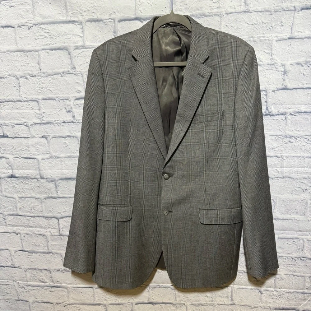 Men’s Y2K Lauren Ralph Lauren Black & White Houndstooth Blazer, Size 42L